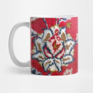 red flower, flower design, floral designs, minimal art, abstract art, floral pattern, antique rug photo , For custom orders please DM me. Mug